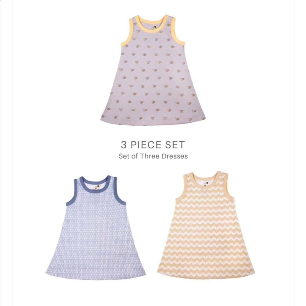 3 Piece 100% Organic Cotton Dress Set